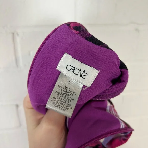 Amazing Early 2000’s/ Late 1990’s Caché Purple Leopard Print Dress - Picture 4 of 4